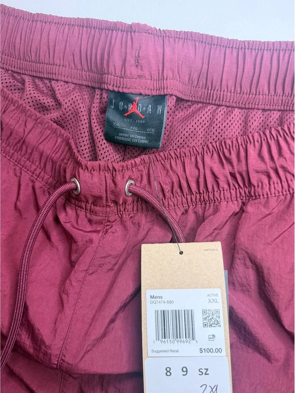 Jordan Men's Standard Fit Burgundy Activewear Pants Size XXL
